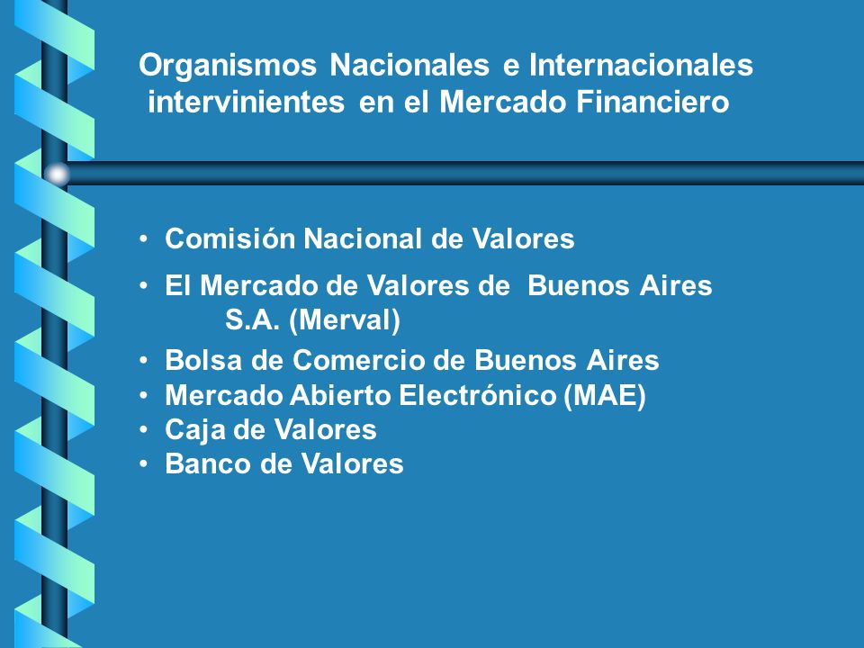 Organismos Nacionales e Internacionales intervinientes en el Mercado Financiero