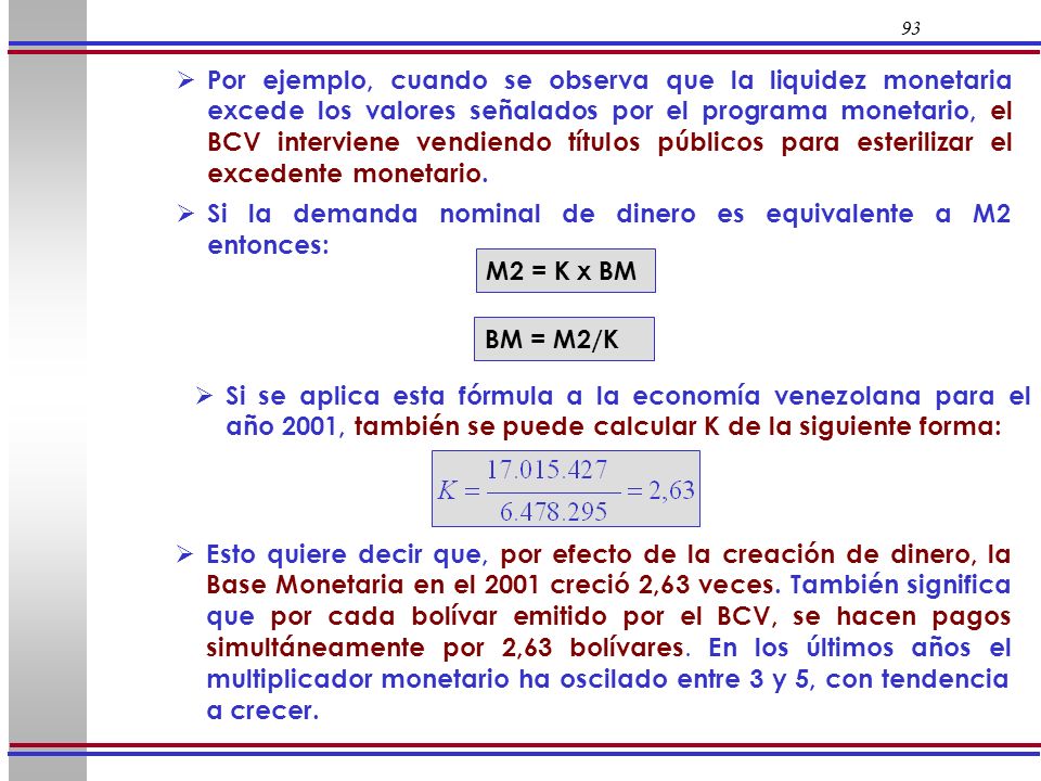 Si la demanda nominal de dinero es equivalente a M2 entonces: