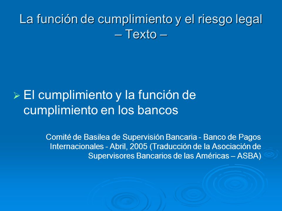 La función de cumplimiento y el riesgo legal – Texto –