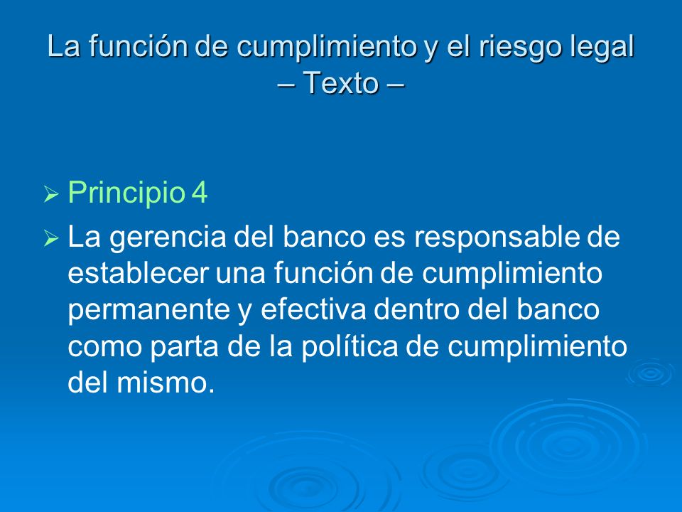 La función de cumplimiento y el riesgo legal – Texto –