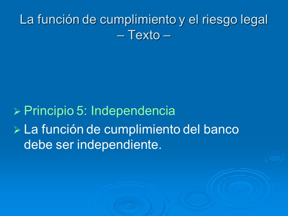La función de cumplimiento y el riesgo legal – Texto –