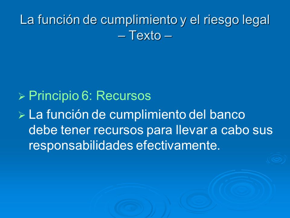 La función de cumplimiento y el riesgo legal – Texto –