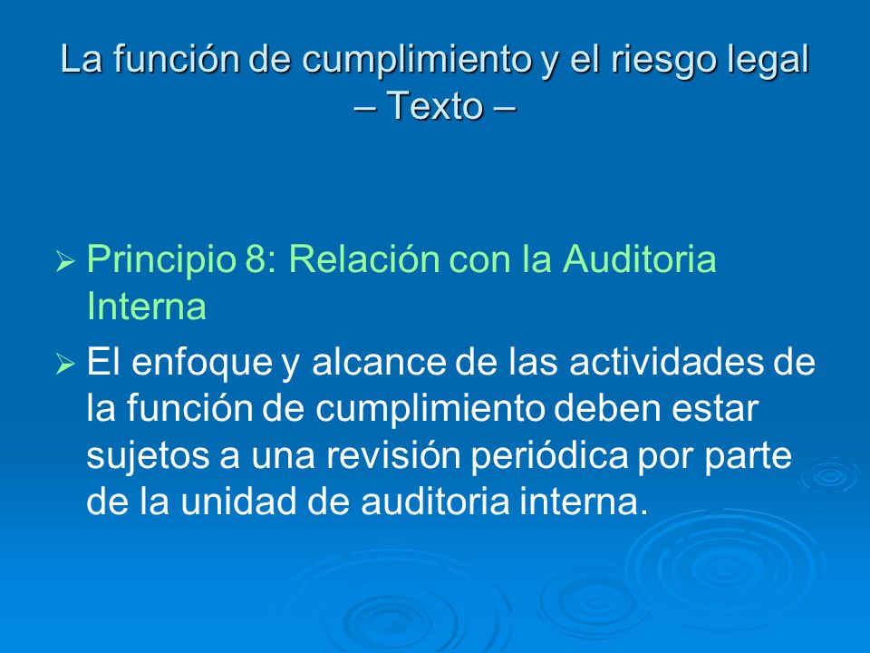 La función de cumplimiento y el riesgo legal – Texto –
