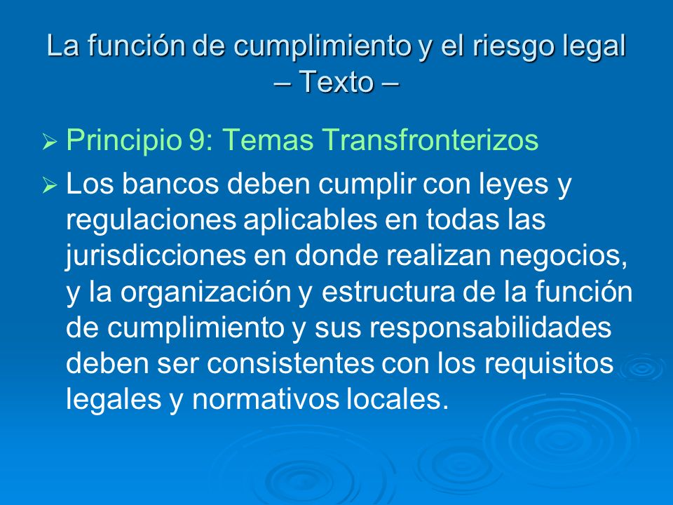 La función de cumplimiento y el riesgo legal – Texto –