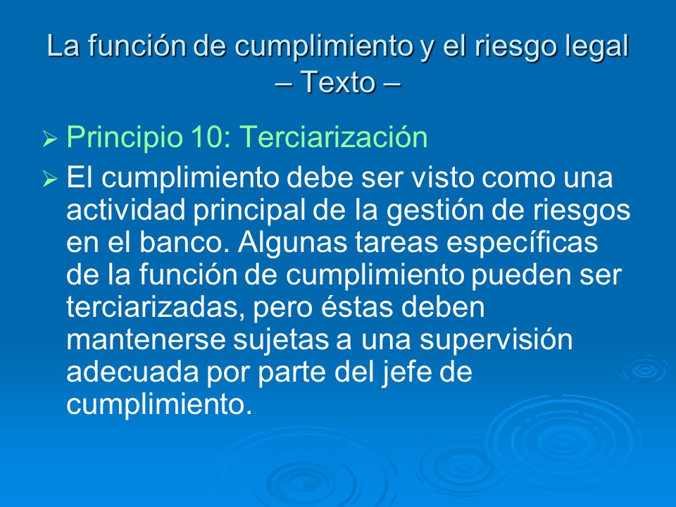 La función de cumplimiento y el riesgo legal – Texto –