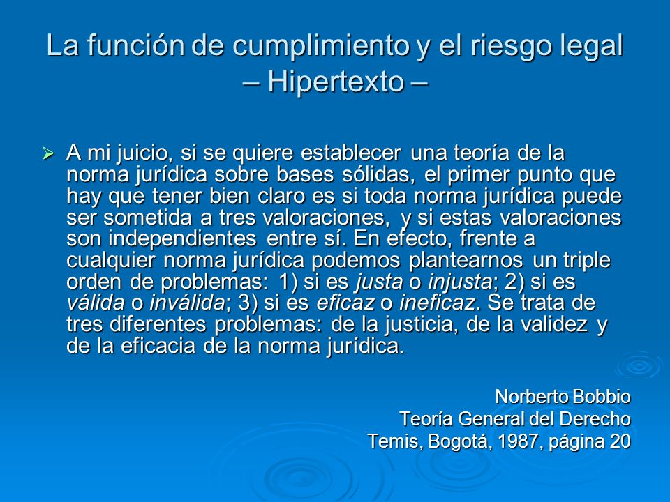 La función de cumplimiento y el riesgo legal – Hipertexto –