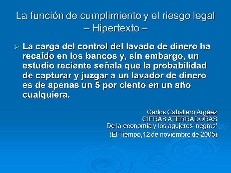La función de cumplimiento y el riesgo legal – Hipertexto –