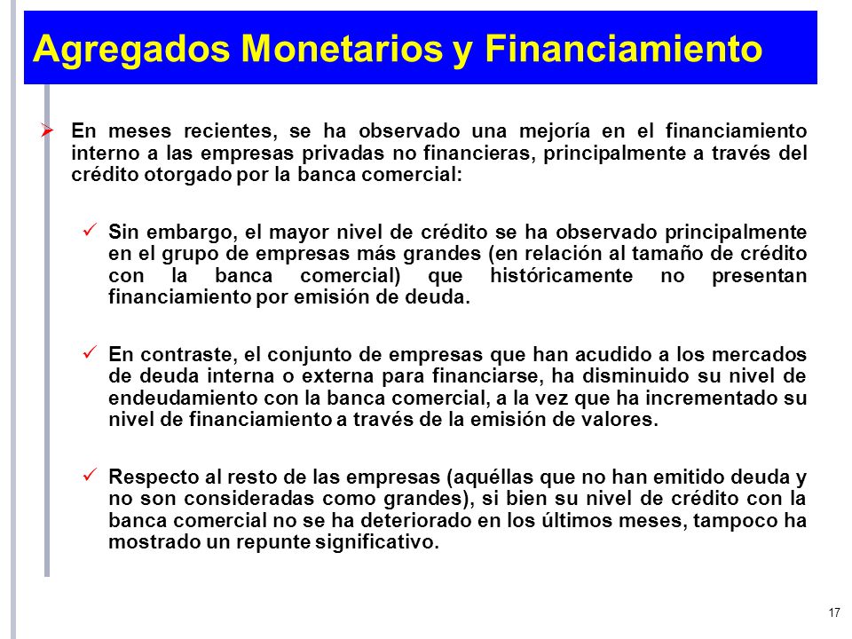 Agregados Monetarios y Financiamiento