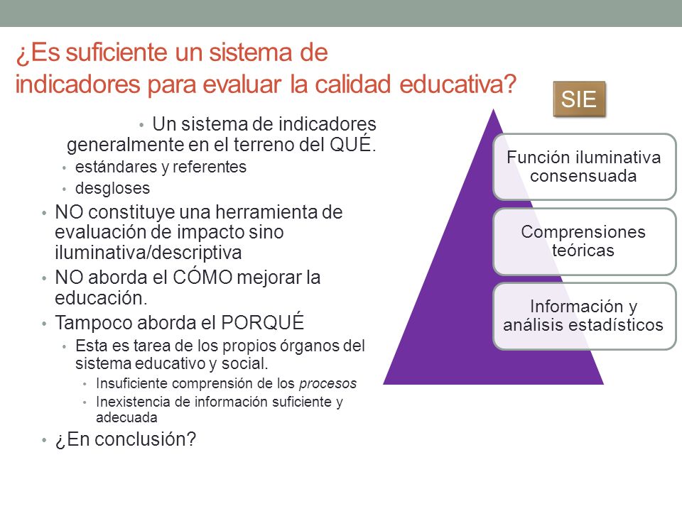 ¿Es suficiente un sistema de indicadores para evaluar la calidad educativa