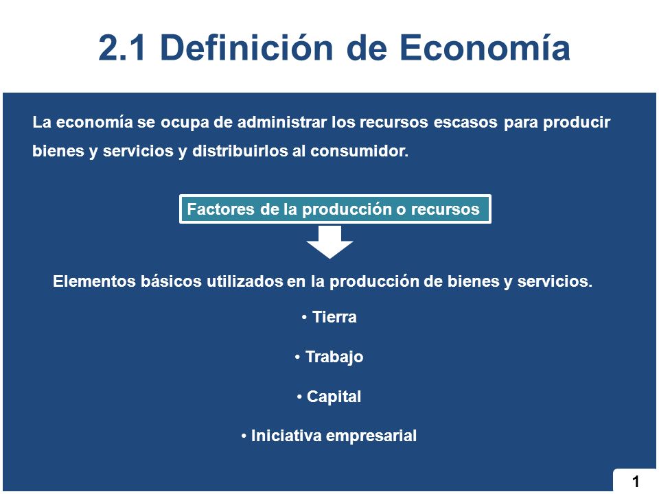 2.1 Definición de Economía