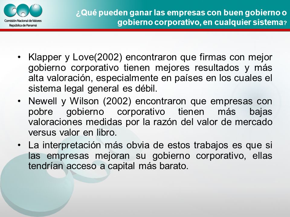 ¿Qué pueden ganar las empresas con buen gobierno o gobierno corporativo, en cualquier sistema