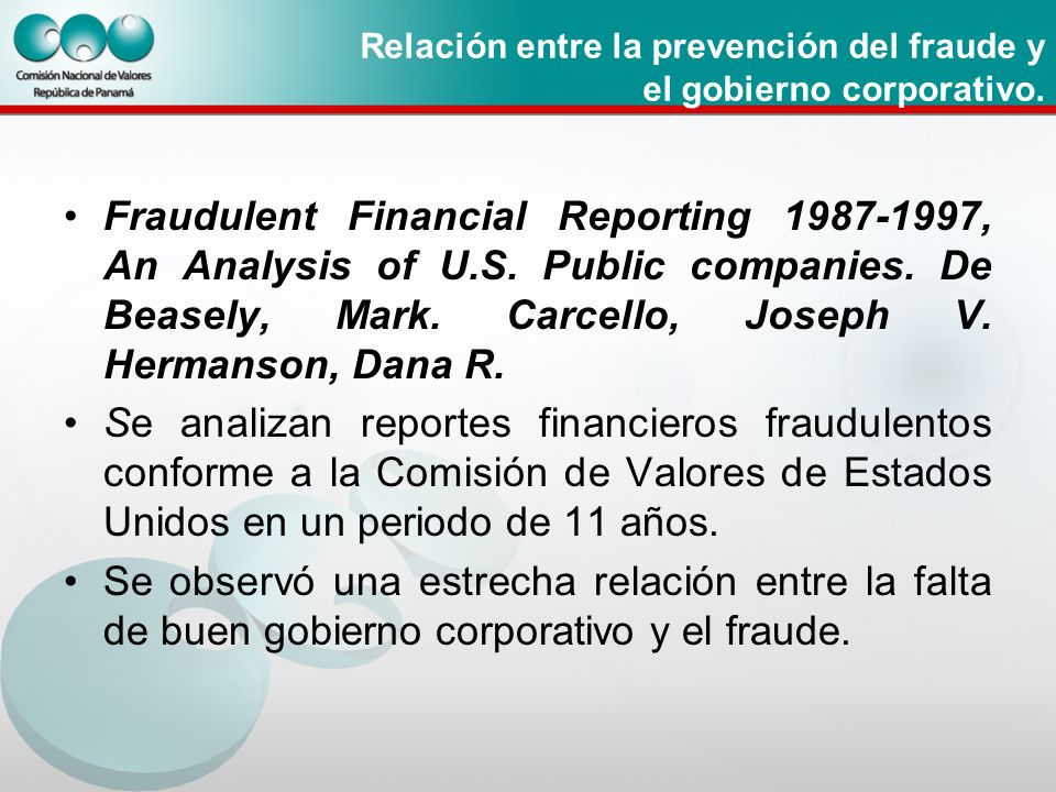 Relación entre la prevención del fraude y el gobierno corporativo.