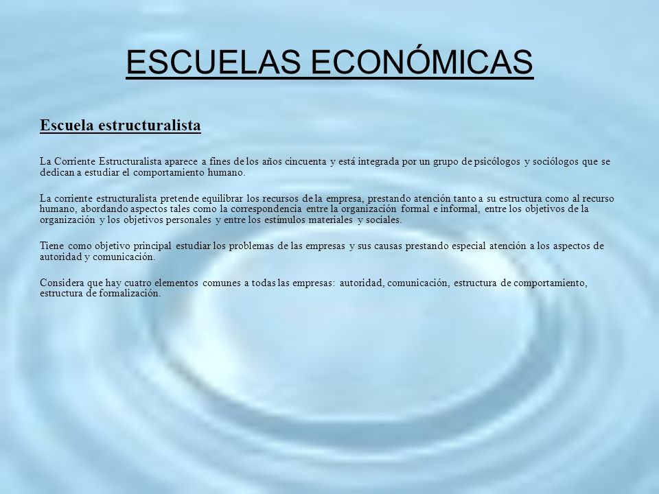 ESCUELAS ECONÓMICAS Escuela estructuralista