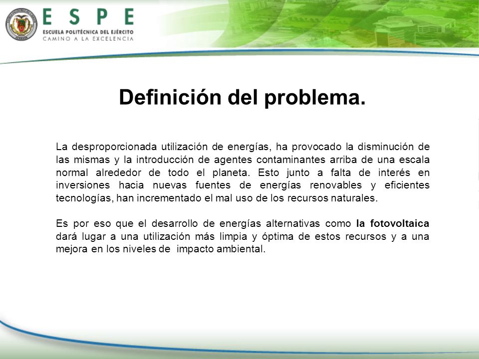 Definición del problema.