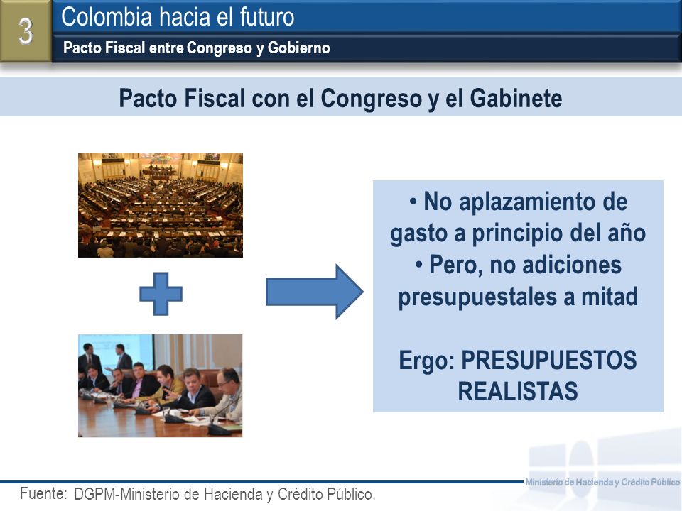 3 Colombia hacia el futuro Pacto Fiscal con el Congreso y el Gabinete