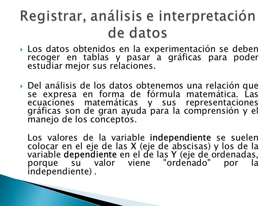 Registrar, análisis e interpretación de datos