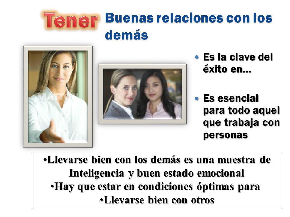 Tener Buenas relaciones con los demás Es la clave del éxito en…