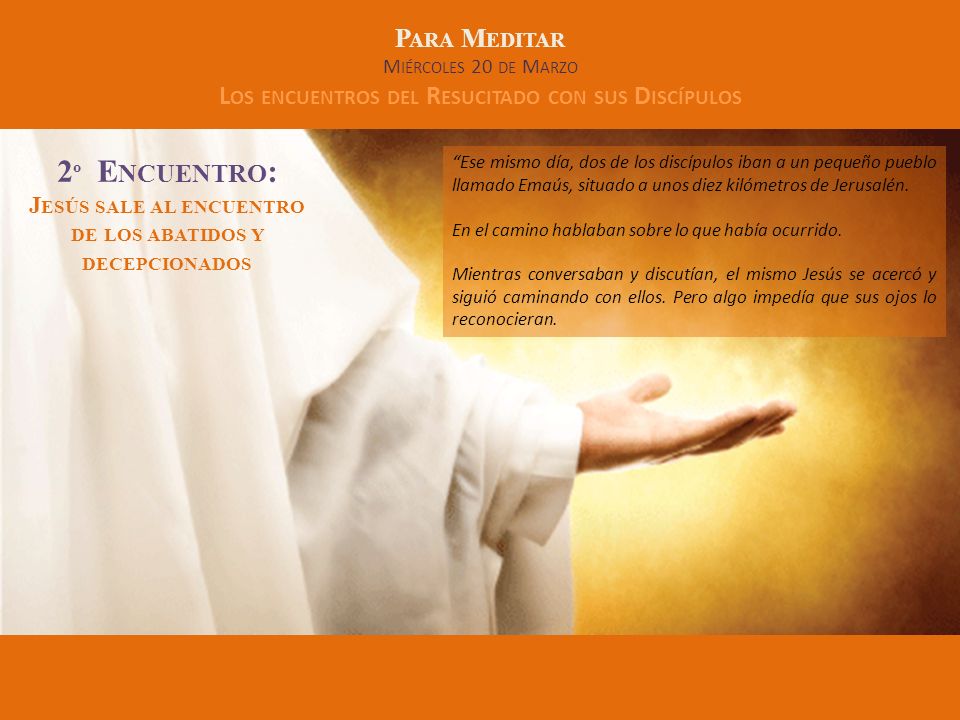 2º Encuentro: Jesús sale al encuentro de los abatidos y decepcionados