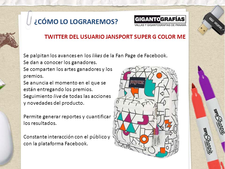 ¿CÓMO LO LOGRAREMOS TWITTER DEL USUARIO JANSPORT SUPER G COLOR ME