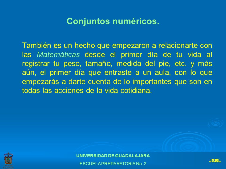 Conjuntos numéricos.