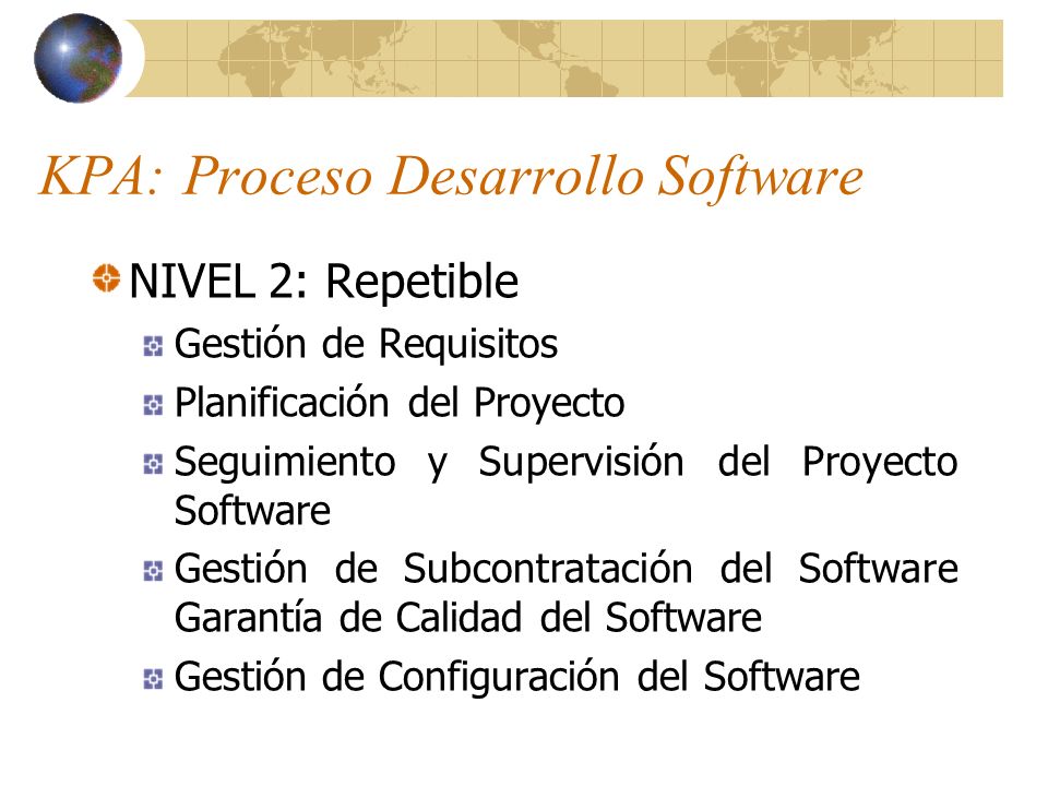 KPA: Proceso Desarrollo Software