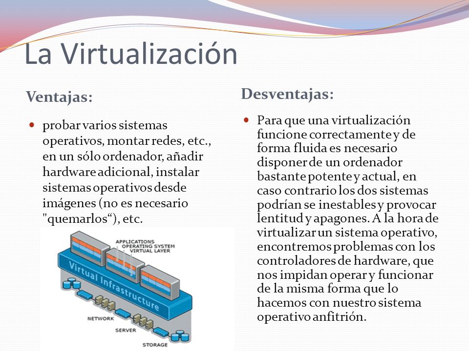 La Virtualización Desventajas: Ventajas: