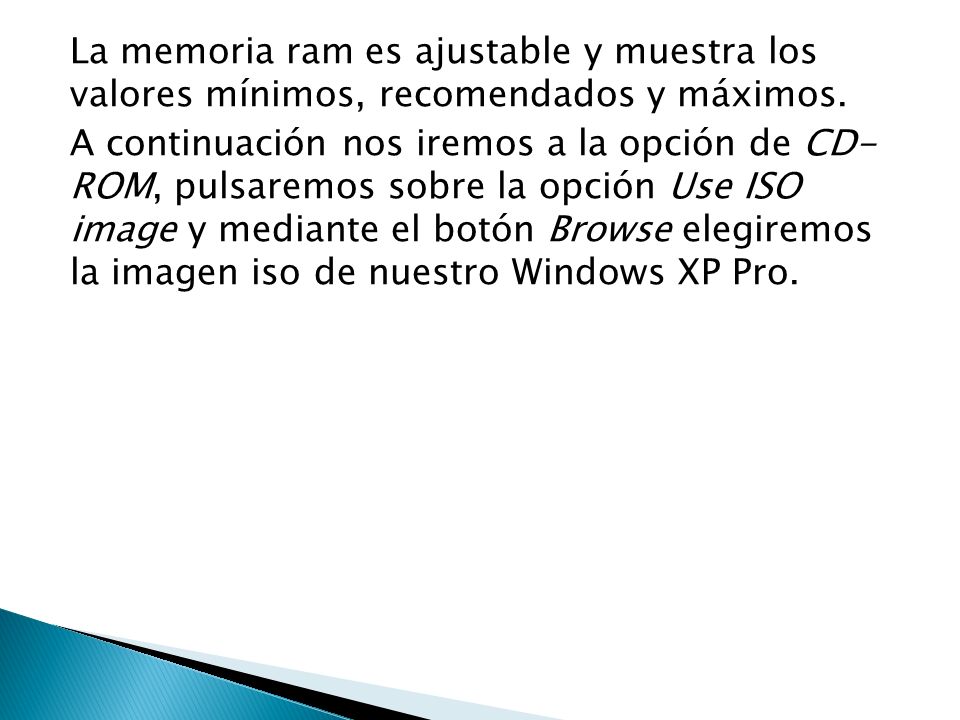 La memoria ram es ajustable y muestra los valores mínimos, recomendados y máximos.