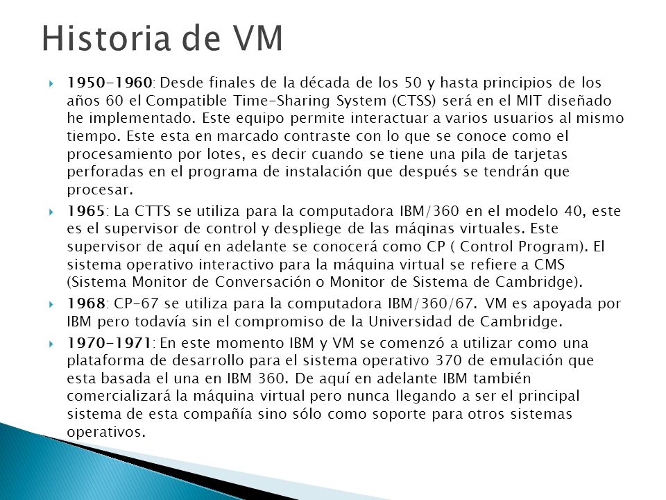 Historia de VM