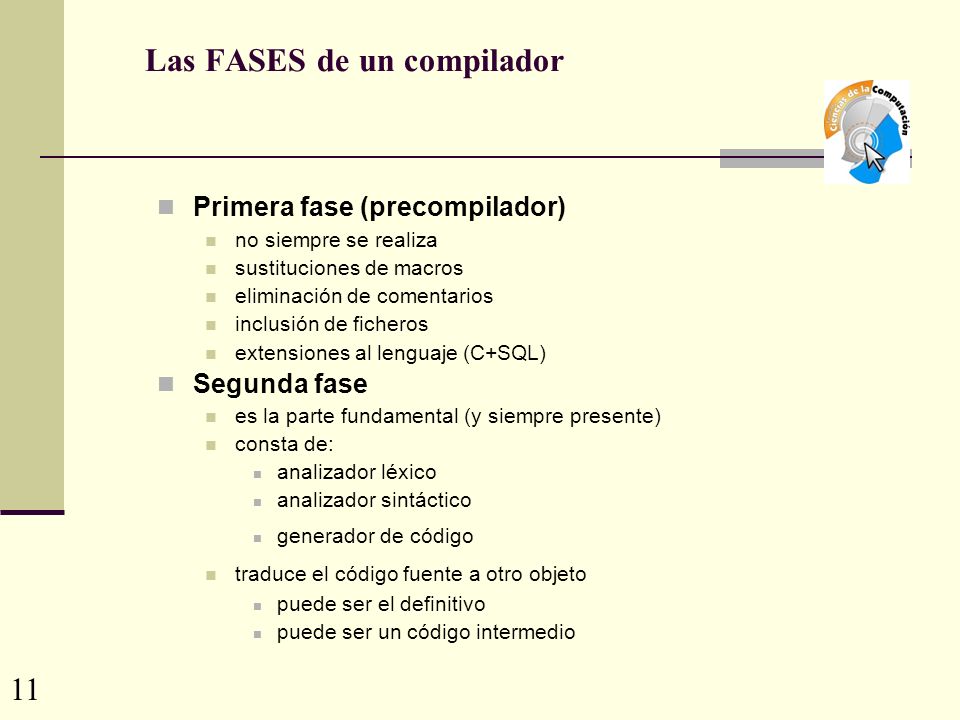 Las FASES de un compilador