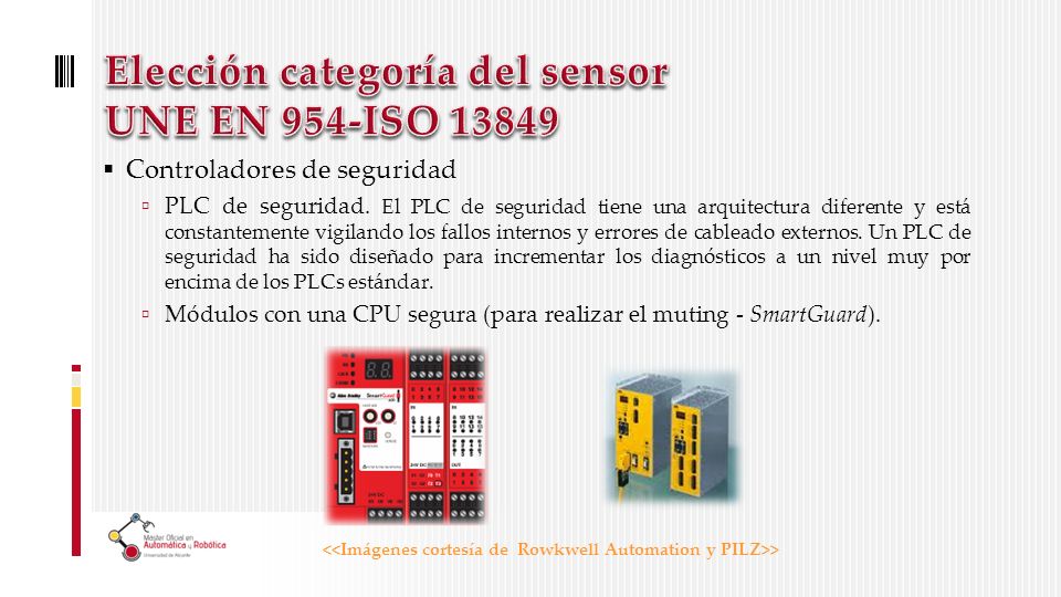 Elección categoría del sensor UNE EN 954-ISO 13849