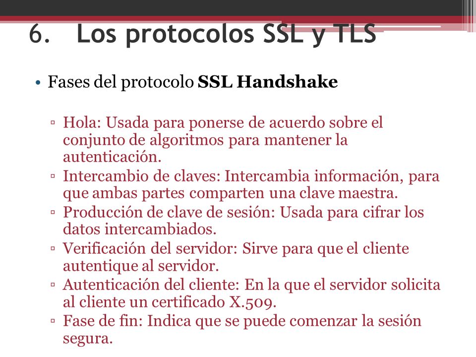 6. Los protocolos SSL y TLS