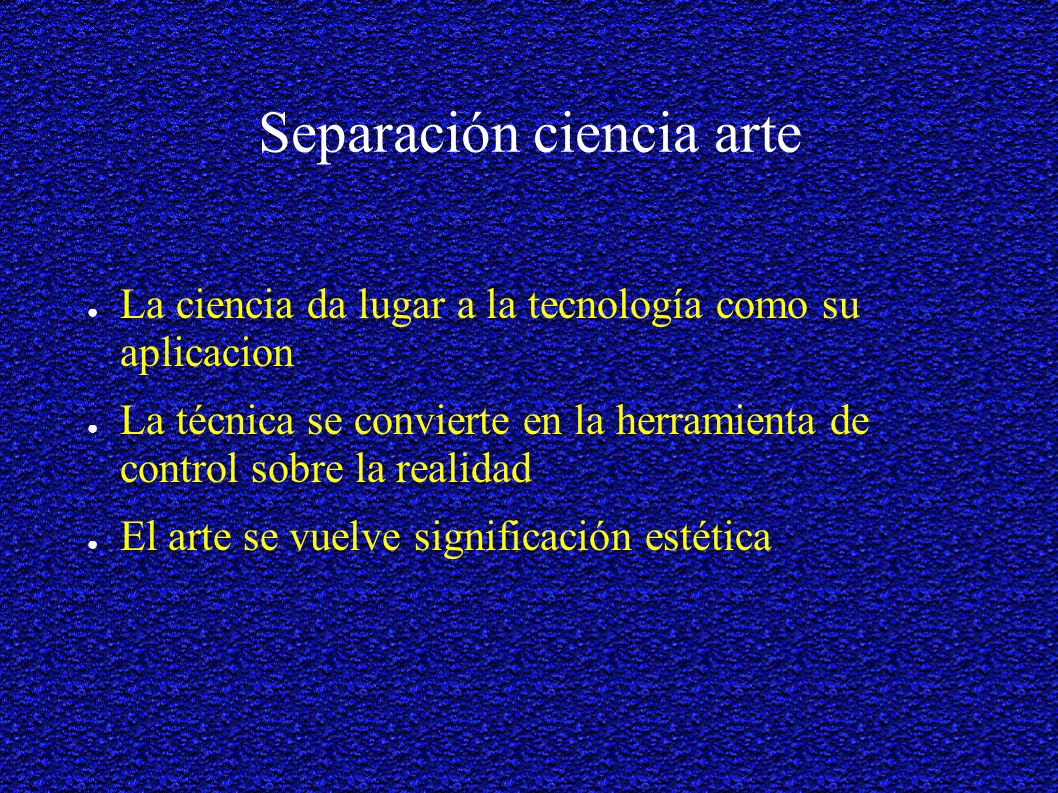 Separación ciencia arte