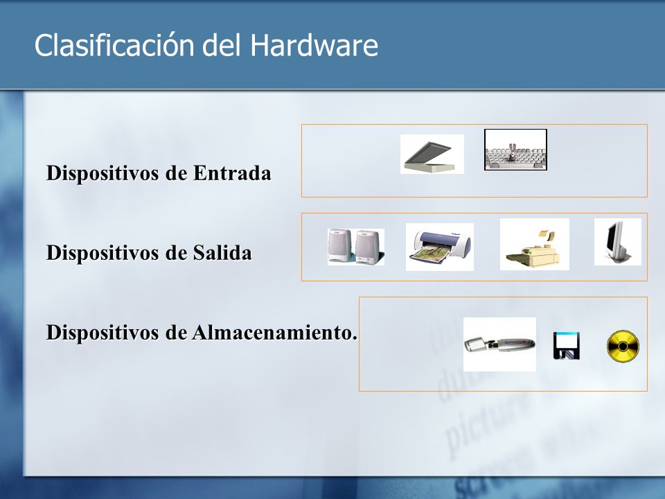 Clasificación del Hardware