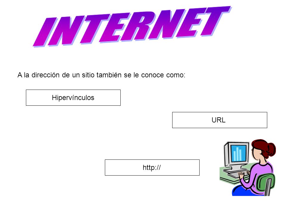 INTERNET A la dirección de un sitio también se le conoce como:
