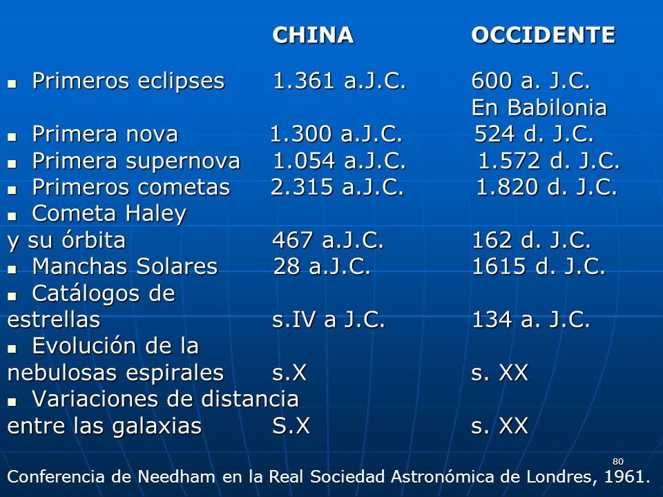 CHINA OCCIDENTE Primeros eclipses a.J.C. 600 a. J.C. En Babilonia.