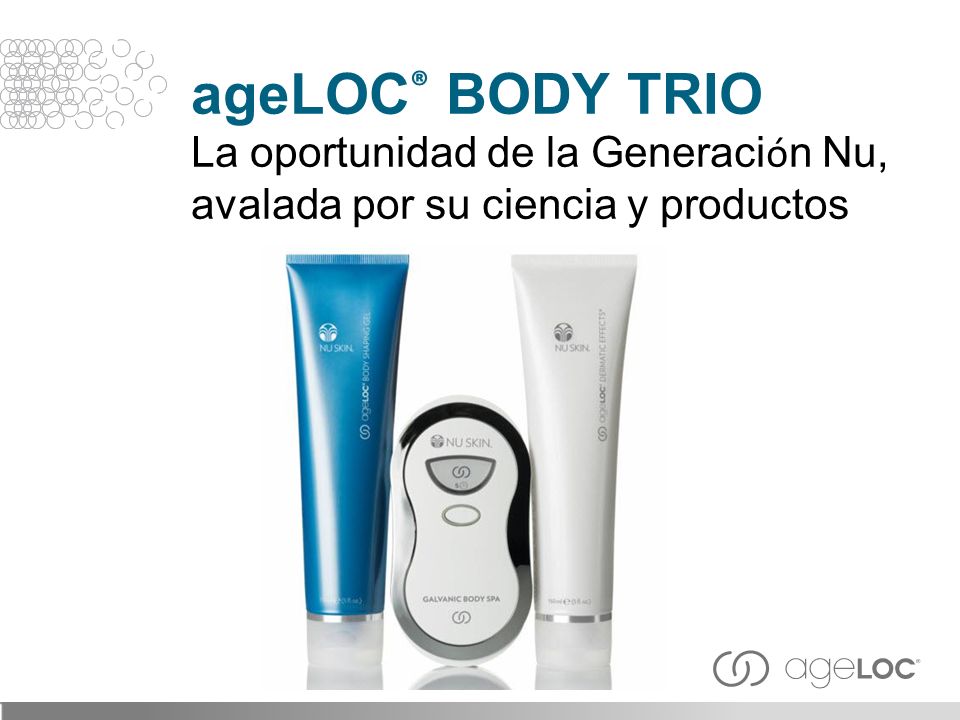 ageLOC® BODY TRIO La oportunidad de la Generación Nu, avalada por su ciencia y productos