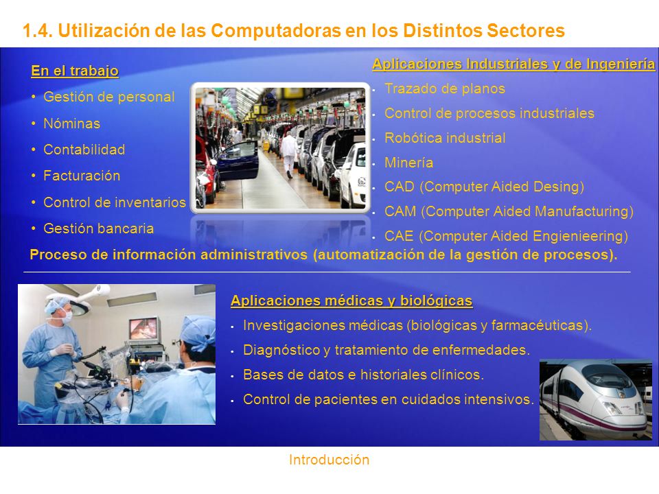 1.4. Utilización de las Computadoras en los Distintos Sectores