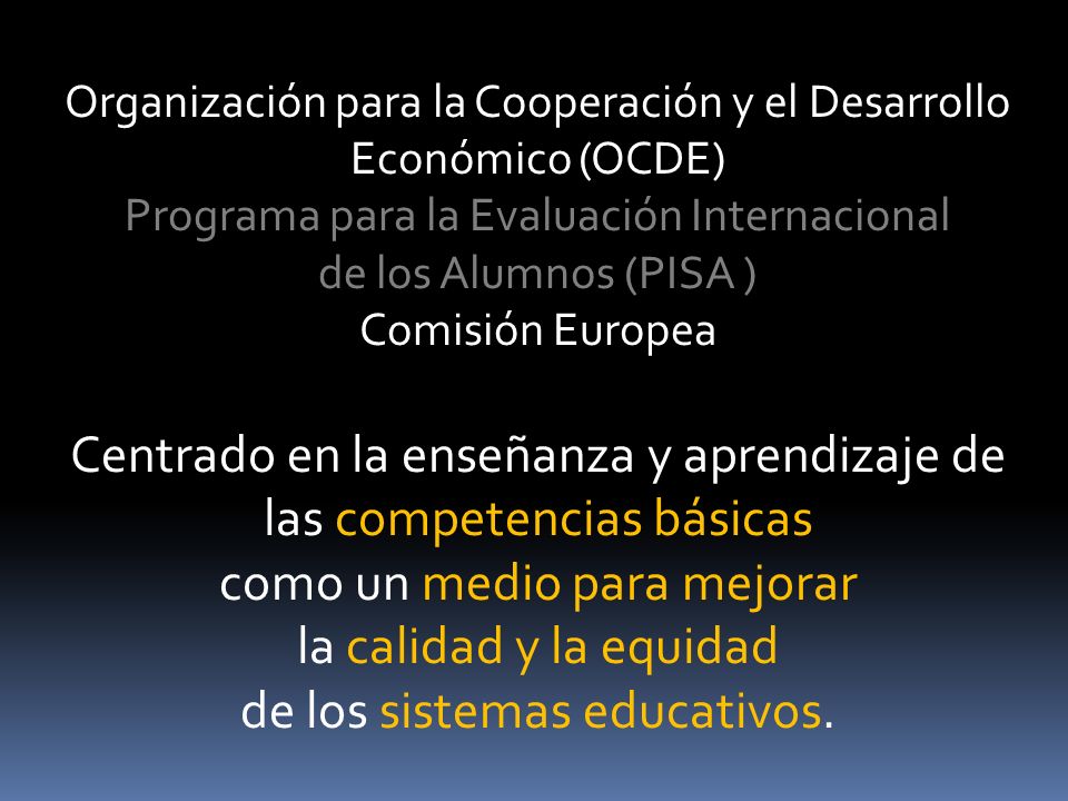 Centrado en la enseñanza y aprendizaje de las competencias básicas