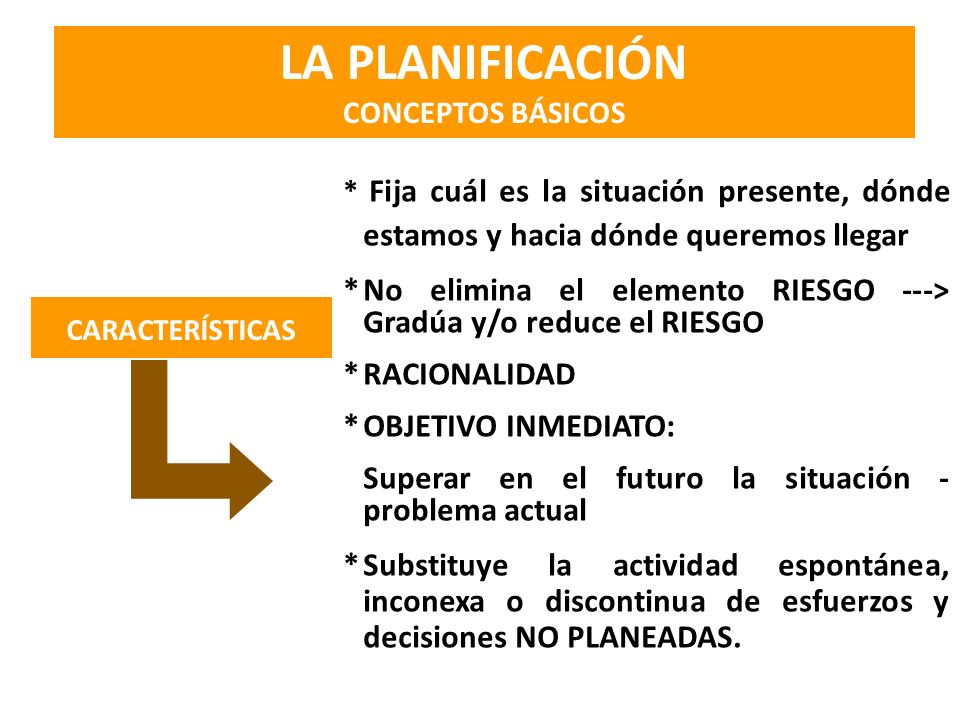 LA PLANIFICACIÓN CONCEPTOS BÁSICOS