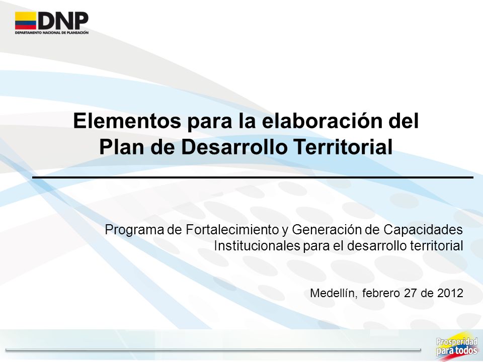 Elementos para la elaboración del Plan de Desarrollo Territorial