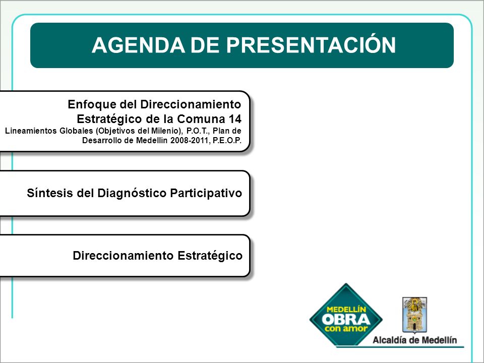 AGENDA DE PRESENTACIÓN