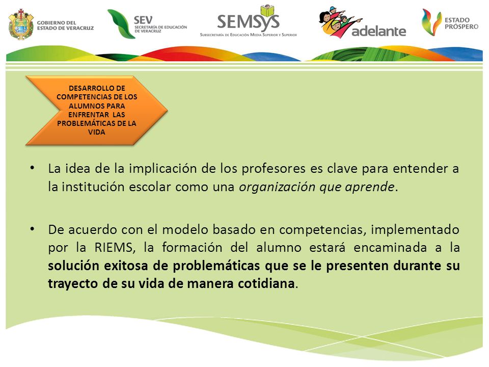 DESARROLLO DE COMPETENCIAS DE LOS ALUMNOS PARA ENFRENTAR LAS PROBLEMÁTICAS DE LA VIDA