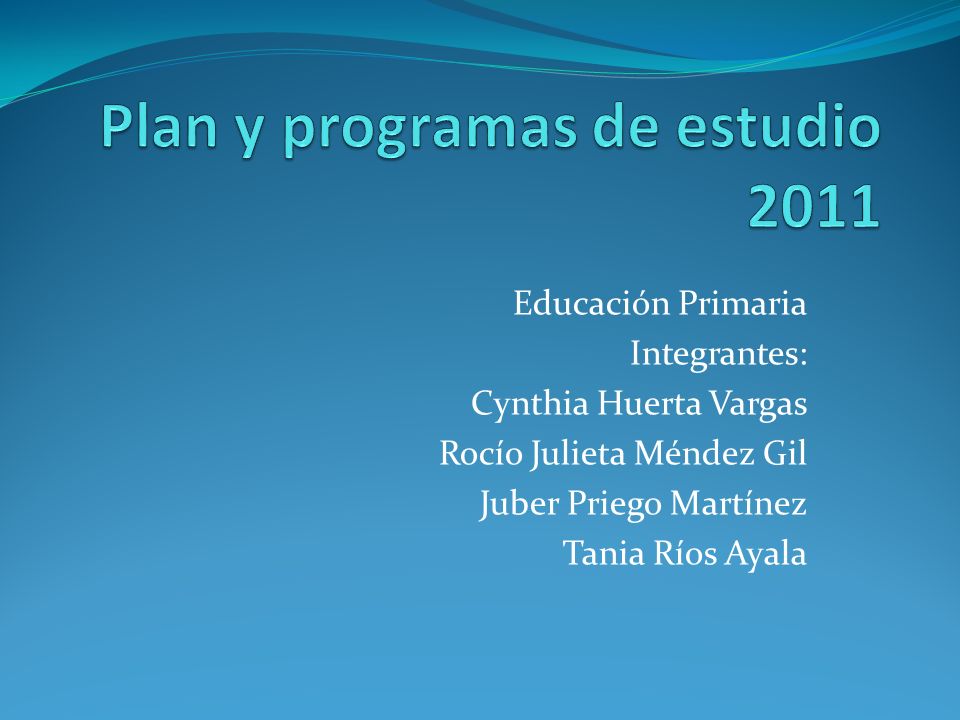 Plan y programas de estudio 2011