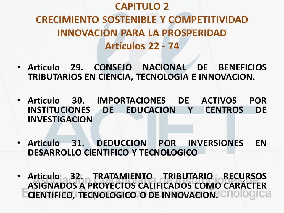 CAPITULO 2 CRECIMIENTO SOSTENIBLE Y COMPETITIVIDAD INNOVACION PARA LA PROSPERIDAD Artículos
