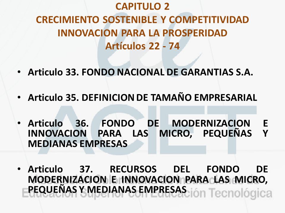CAPITULO 2 CRECIMIENTO SOSTENIBLE Y COMPETITIVIDAD INNOVACION PARA LA PROSPERIDAD Artículos