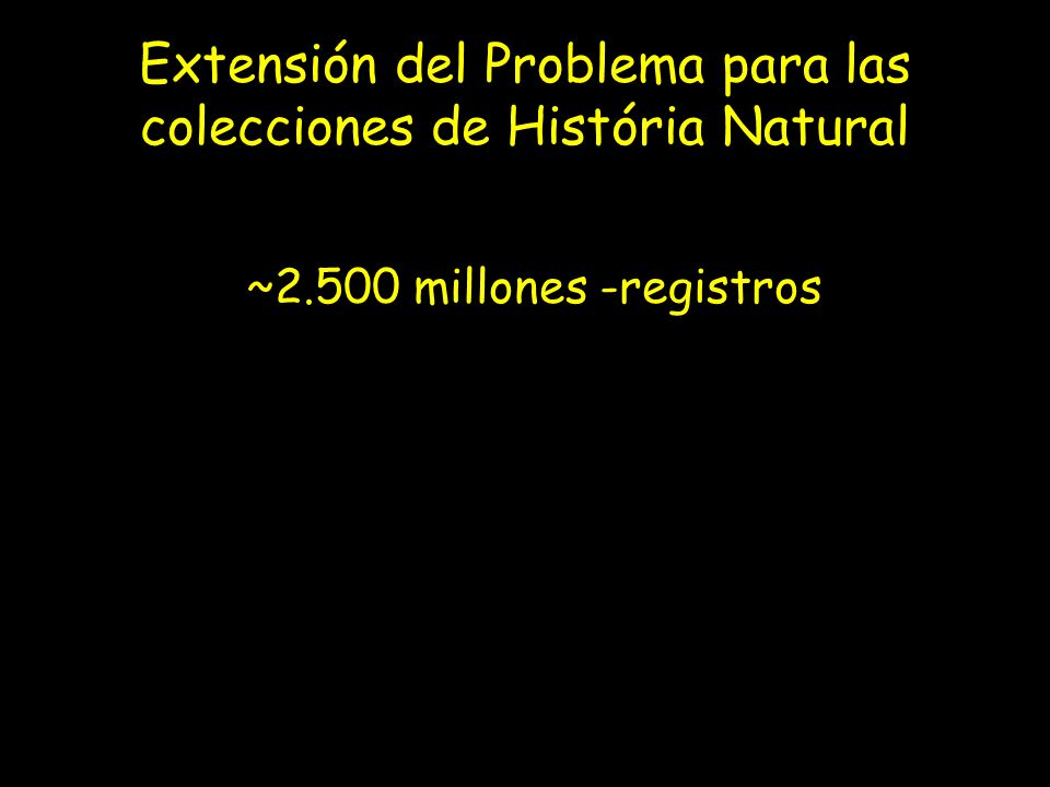 Extensión del Problema para las colecciones de História Natural