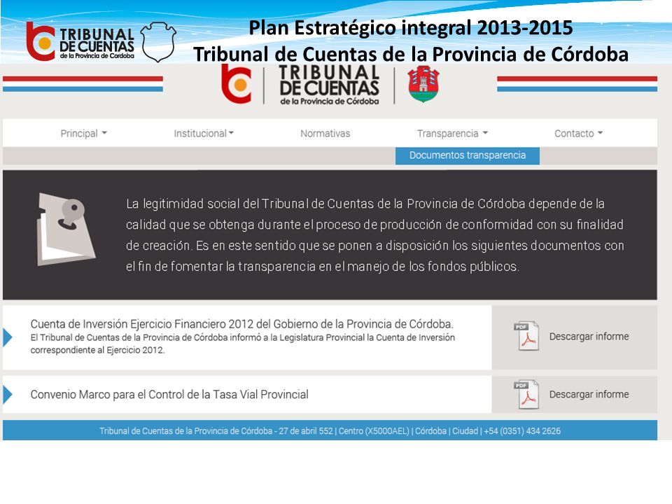 Plan Estratégico integral Tribunal de Cuentas de la Provincia de Córdoba