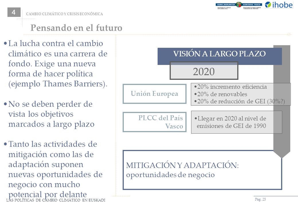 4 CAMBIO CLIMÁTICO Y CRISIS ECONÓMICA. Pensando en el futuro.