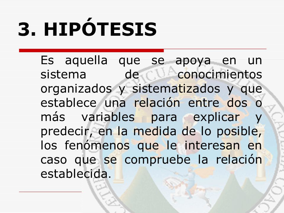 3. HIPÓTESIS