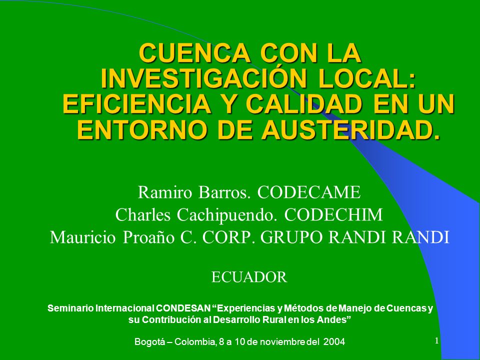 CUENCA CON LA INVESTIGACIÓN LOCAL: EFICIENCIA Y CALIDAD EN UN ENTORNO DE AUSTERIDAD.
